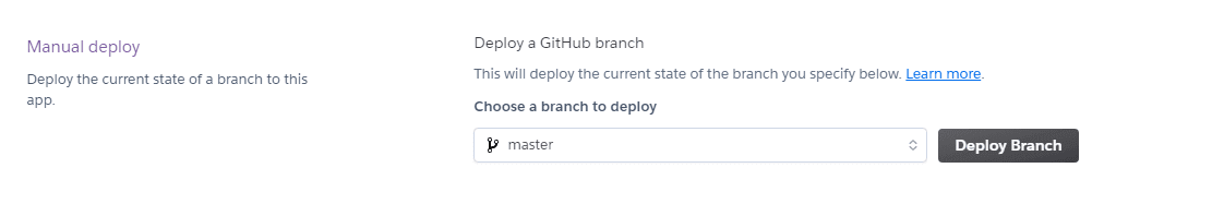 Heroku Deploy using GitHub main branch