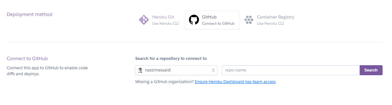 Heroku Deploy using GitHub