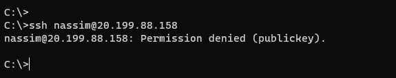 permission denied-public key in the ssh connection