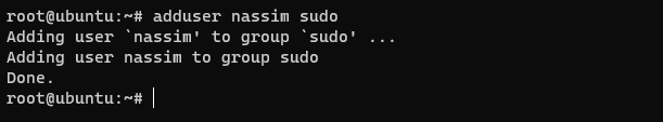 User added to sudo group Linux Server, Ubuntu 20.04