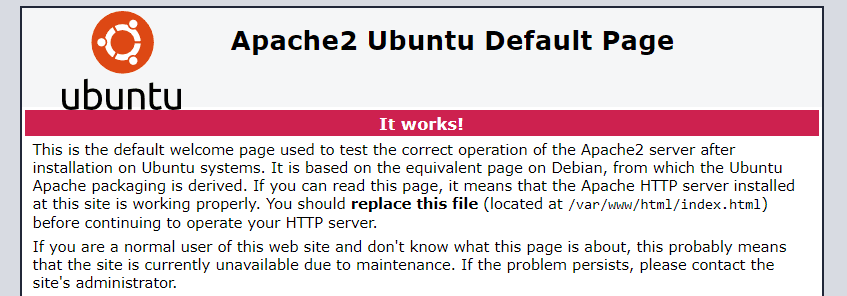 Apache2 Ubuntu default page